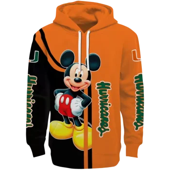miami hurricanes mickey mouse orange black hoodie best selling