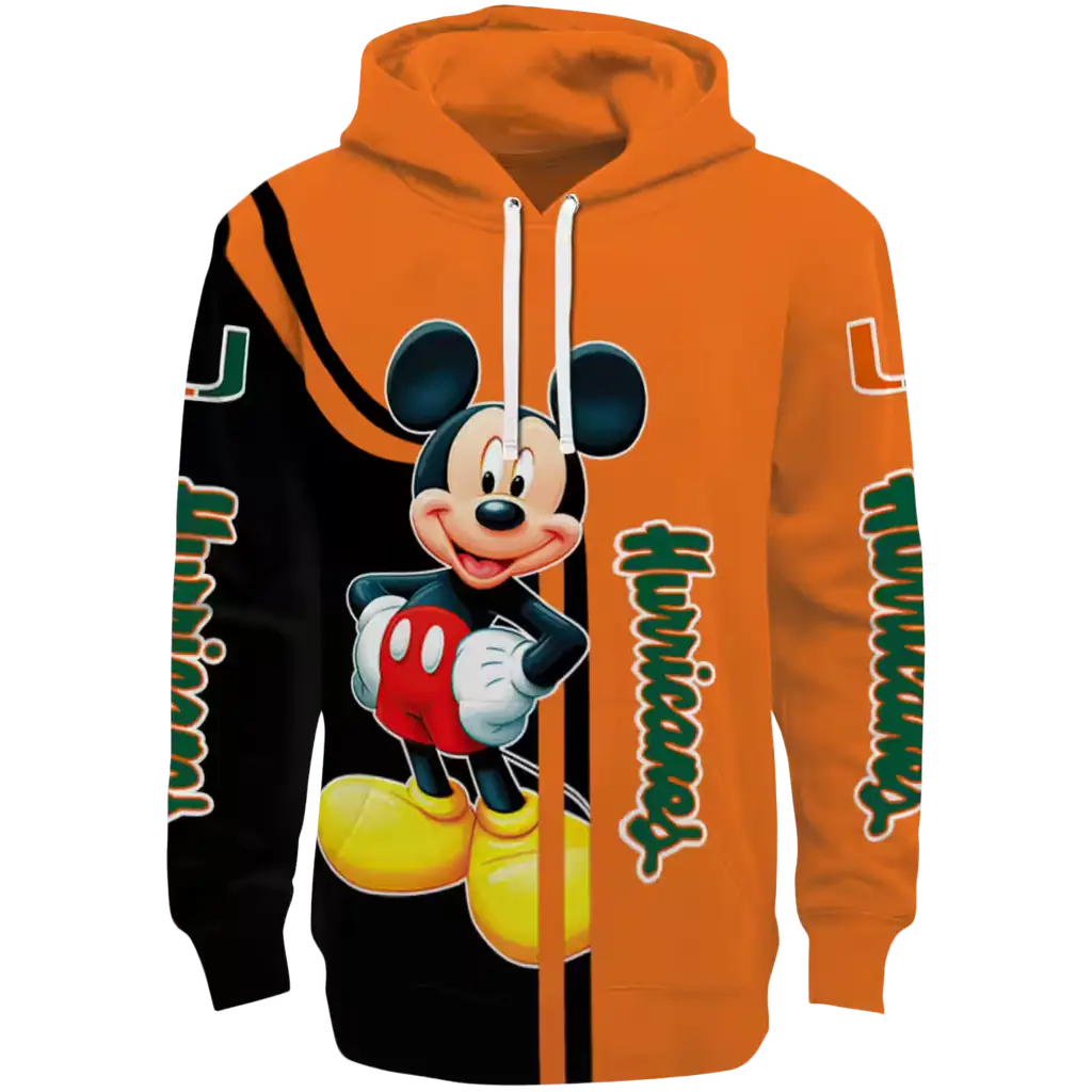 miami hurricanes mickey mouse orange black hoodie best selling miami hurricanes mickey mouse orange black hoodie best selling