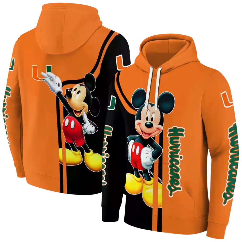miami hurricanes mickey mouse orange black hoodie fashion forward miami hurricanes mickey mouse orange black hoodie fashion forward