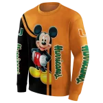 miami hurricanes mickey mouse orange black hoodie best selling