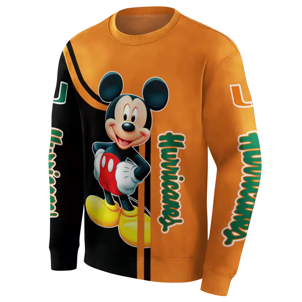miami hurricanes mickey mouse orange black hoodie new arrival miami hurricanes mickey mouse orange black hoodie new arrival