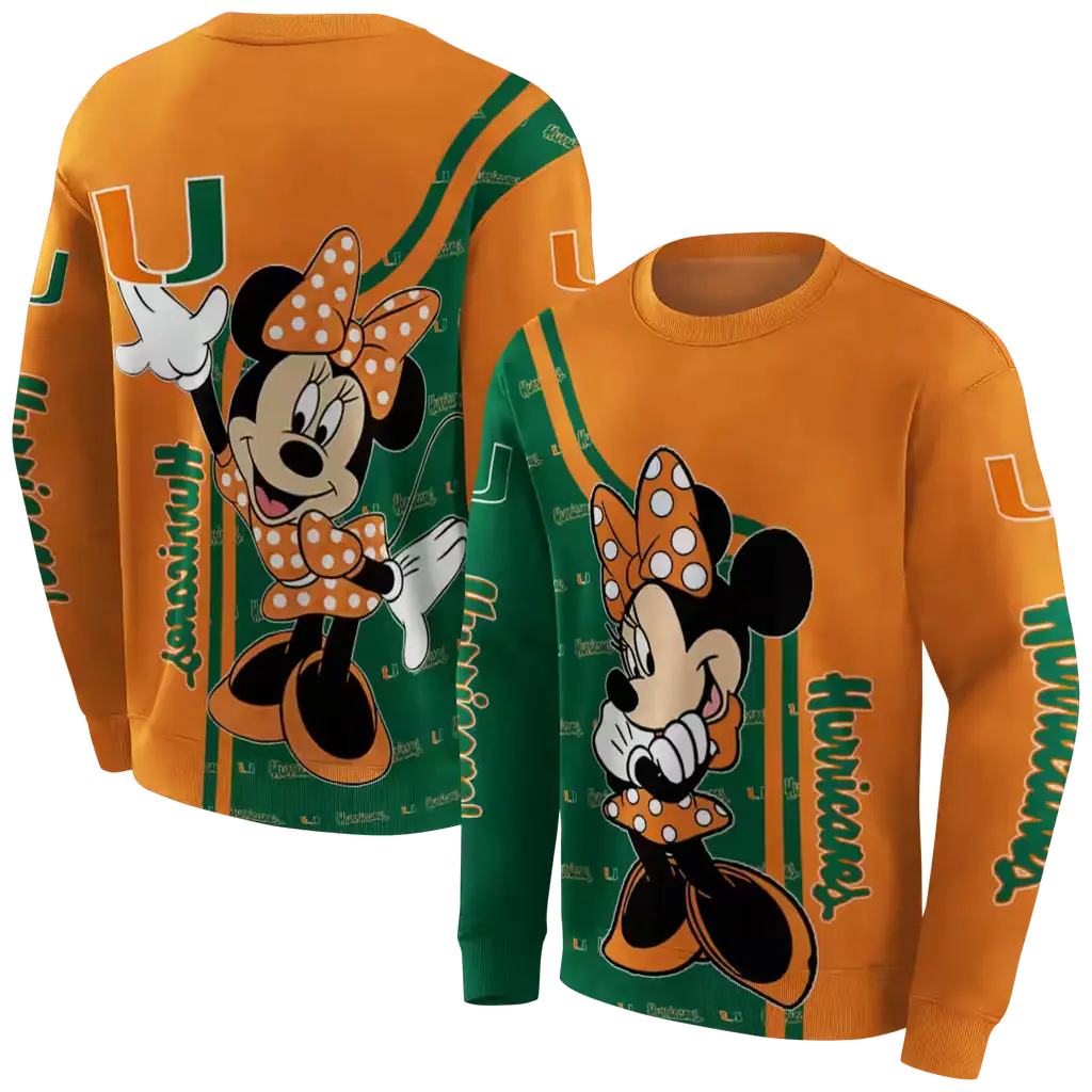 miami hurricanes minnie mouse orange hoodie premium grade miami hurricanes minnie mouse orange hoodie premium grade