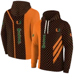 miami hurricanes monogram pattern orange hoodie best selling