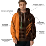 miami hurricanes monogram pattern orange hoodie best selling