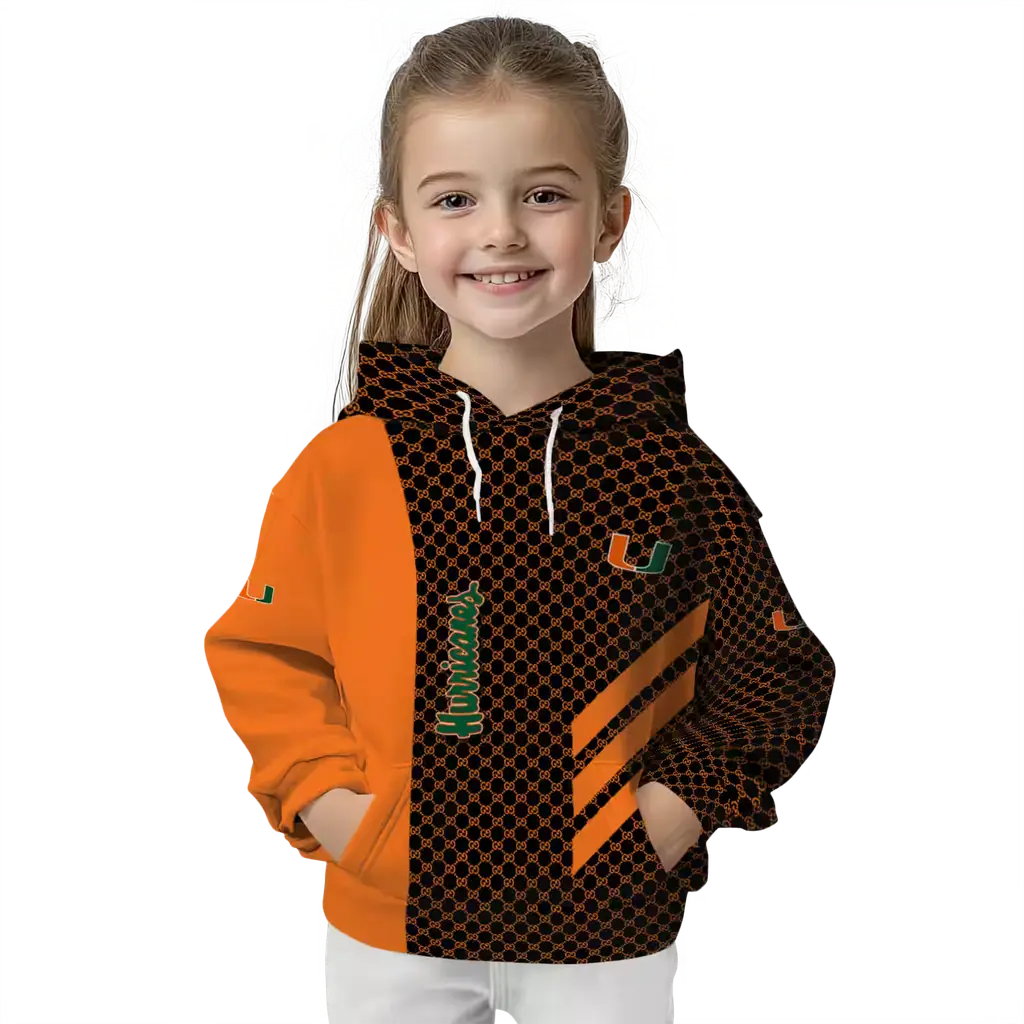 miami hurricanes monogram pattern orange hoodie top rated miami hurricanes monogram pattern orange hoodie top rated