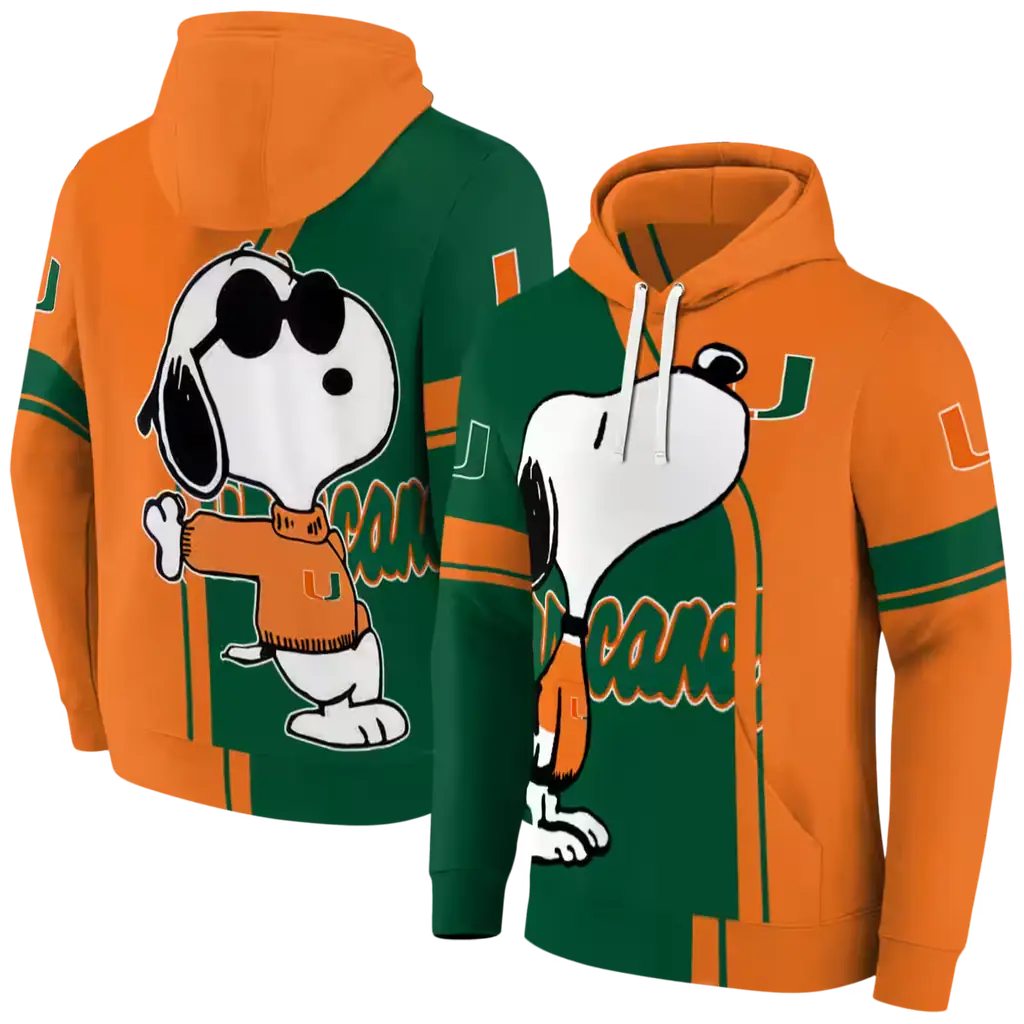miami hurricanes playful snoopy orange hoodie fashion forward miami hurricanes playful snoopy orange hoodie fashion forward