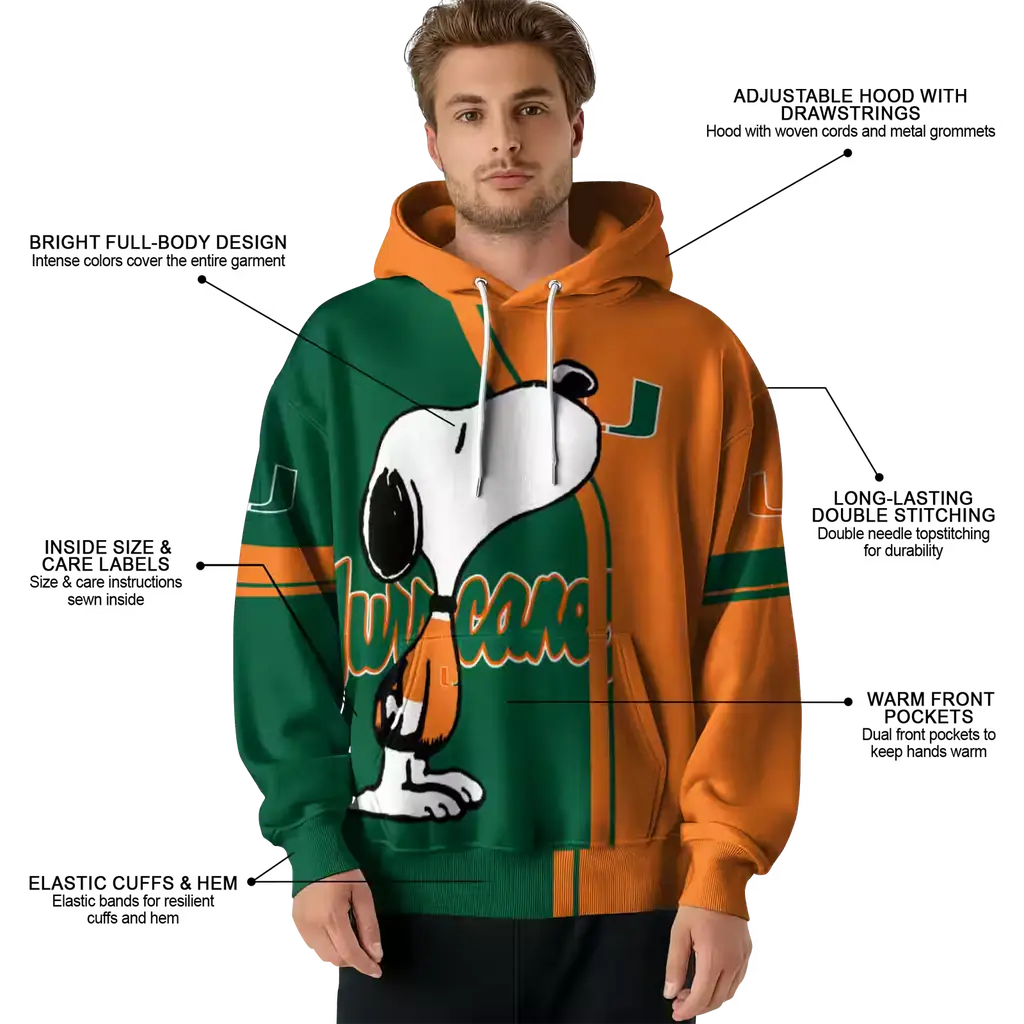 miami hurricanes playful snoopy orange hoodie latest model miami hurricanes playful snoopy orange hoodie latest model