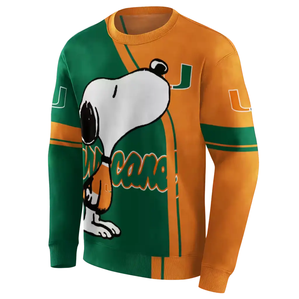 miami hurricanes playful snoopy orange hoodie new arrival miami hurricanes playful snoopy orange hoodie new arrival