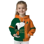 miami hurricanes playful snoopy orange hoodie best selling