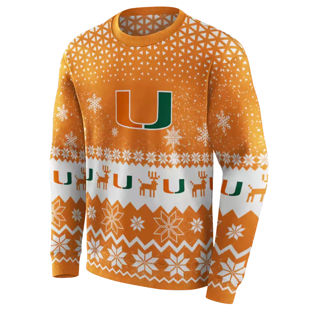 miami hurricanes reindeer motif orange hoodie new arrival miami hurricanes reindeer motif orange hoodie new arrival