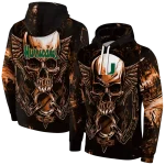 miami hurricanes skull artwork orange black hoodie best selling
