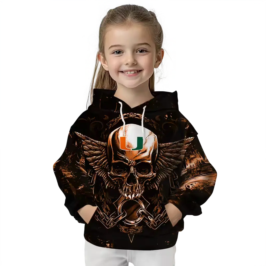 miami hurricanes skull artwork orange black hoodie top rated miami hurricanes skull artwork orange black hoodie top rated