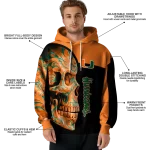 miami hurricanes skull motif orange black hoodie best selling