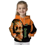 miami hurricanes skull motif orange black hoodie best selling