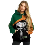 miami hurricanes skull punisher green black hoodie best selling