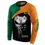 miami hurricanes skull punisher green black hoodie best selling