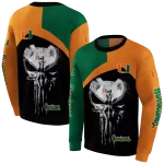miami hurricanes skull punisher green black hoodie best selling