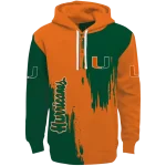 miami hurricanes splatter effect orange hoodie best selling