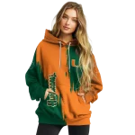 miami hurricanes splatter effect orange hoodie best selling
