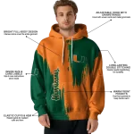 miami hurricanes splatter effect orange hoodie best selling