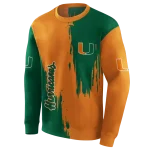 miami hurricanes splatter effect orange hoodie best selling