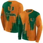 miami hurricanes splatter effect orange hoodie best selling