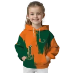 miami hurricanes splatter effect orange hoodie best selling