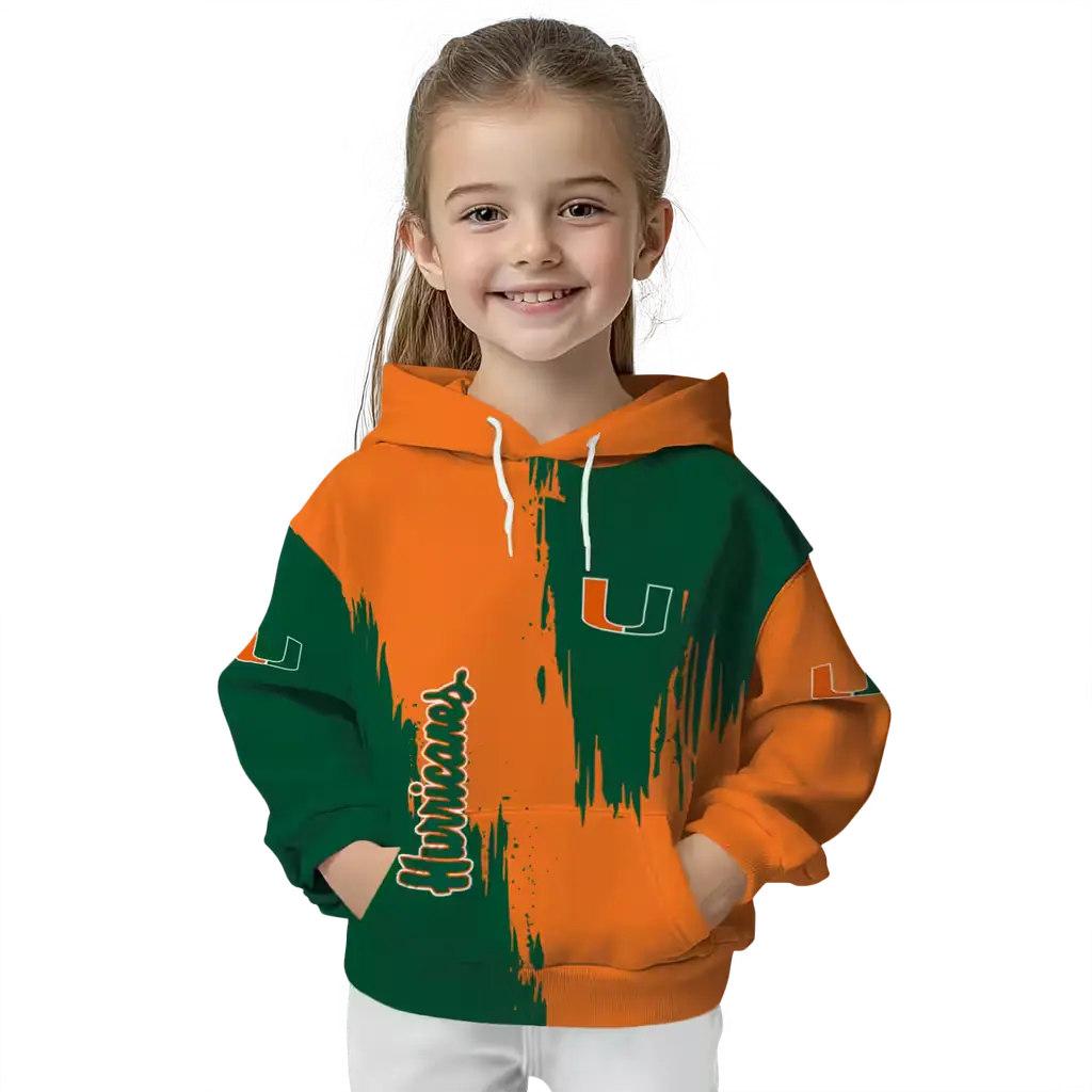 miami hurricanes splatter effect orange hoodie top rated miami hurricanes splatter effect orange hoodie top rated