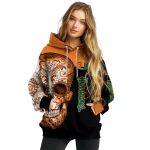 miami hurricanes sugar skull orange black hoodie best selling