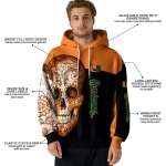 miami hurricanes sugar skull orange black hoodie best selling