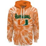 miami hurricanes tie dye pattern orange hoodie best selling