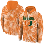 miami hurricanes tie dye pattern orange hoodie best selling