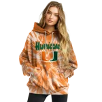 miami hurricanes tie dye pattern orange hoodie best selling