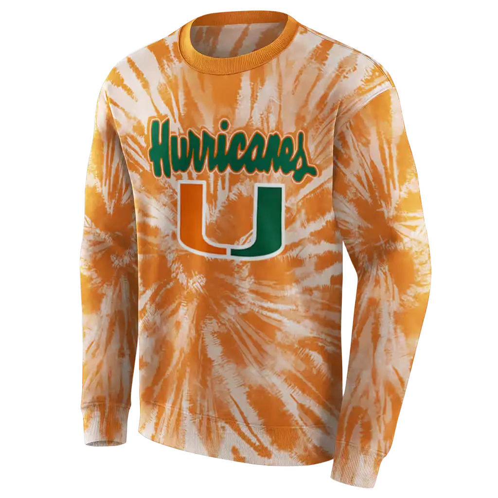 miami hurricanes tie dye pattern orange hoodie new arrival miami hurricanes tie dye pattern orange hoodie new arrival