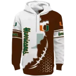 miami hurricanes triangular pattern orange white hoodie best selling