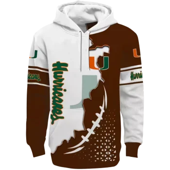 miami hurricanes triangular pattern orange white hoodie best selling