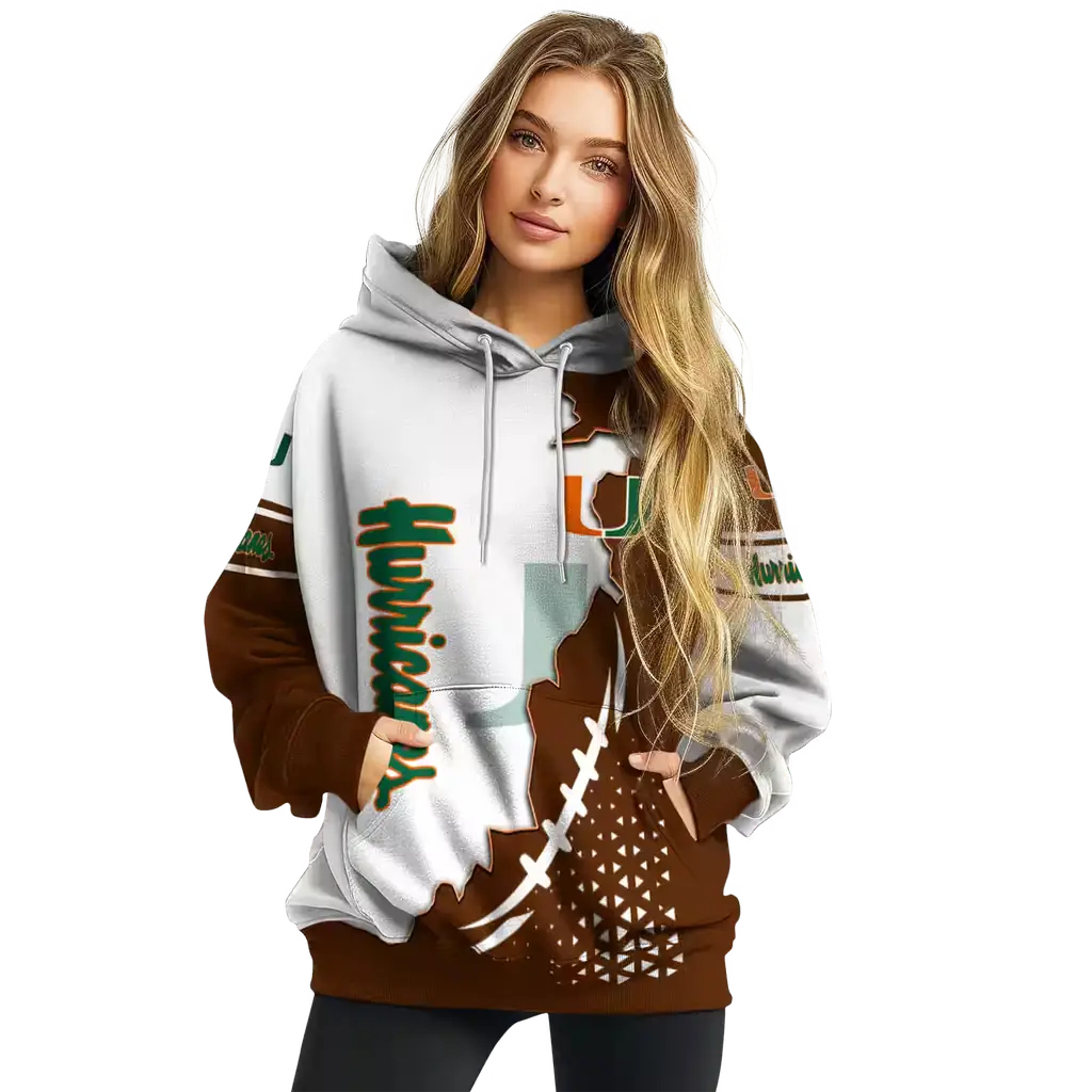miami hurricanes triangular pattern orange white hoodie high quality miami hurricanes triangular pattern orange white hoodie high quality