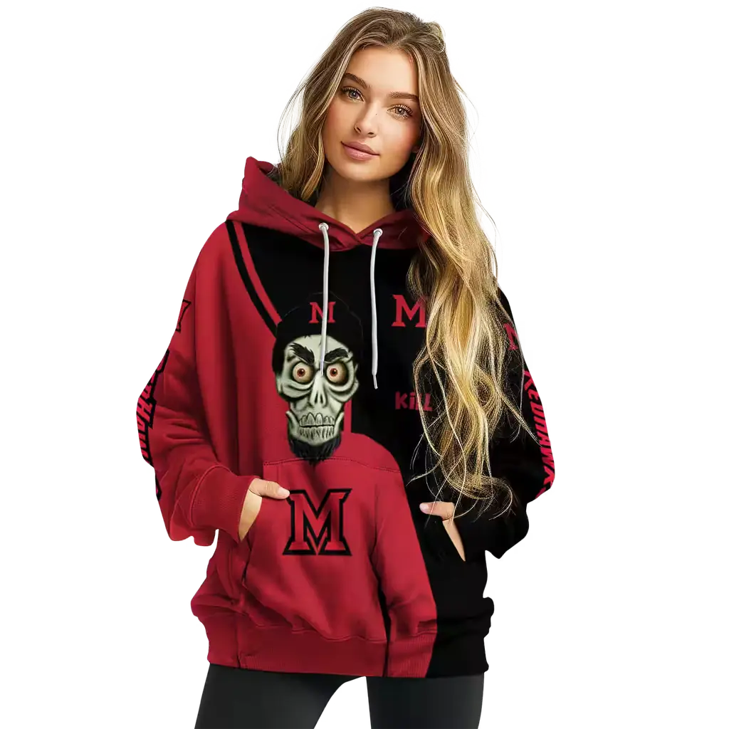 miami redhawks achmed skull red hoodie high quality miami redhawks achmed skull red hoodie high quality