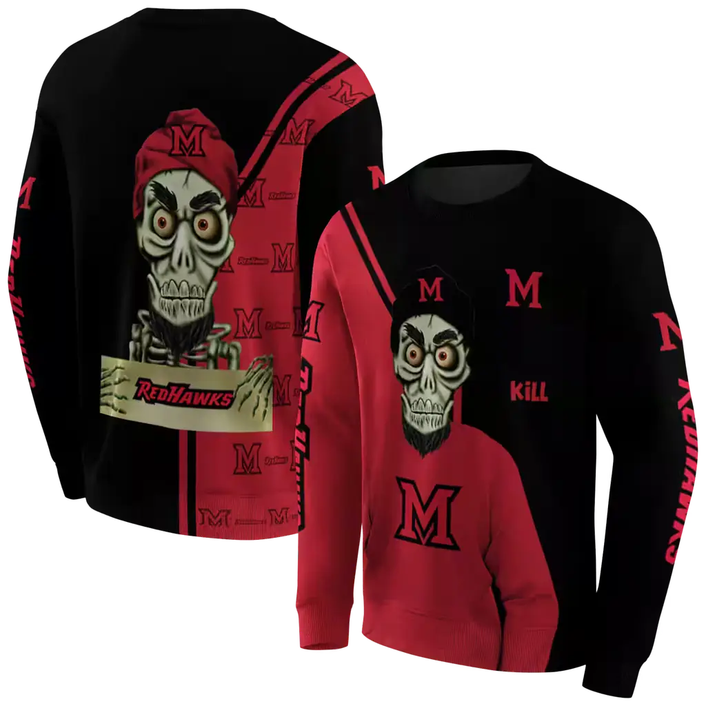 miami redhawks achmed skull red hoodie premium grade miami redhawks achmed skull red hoodie premium grade