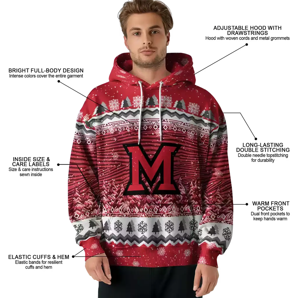 miami redhawks christmas trees red hoodie latest model miami redhawks christmas trees red hoodie latest model