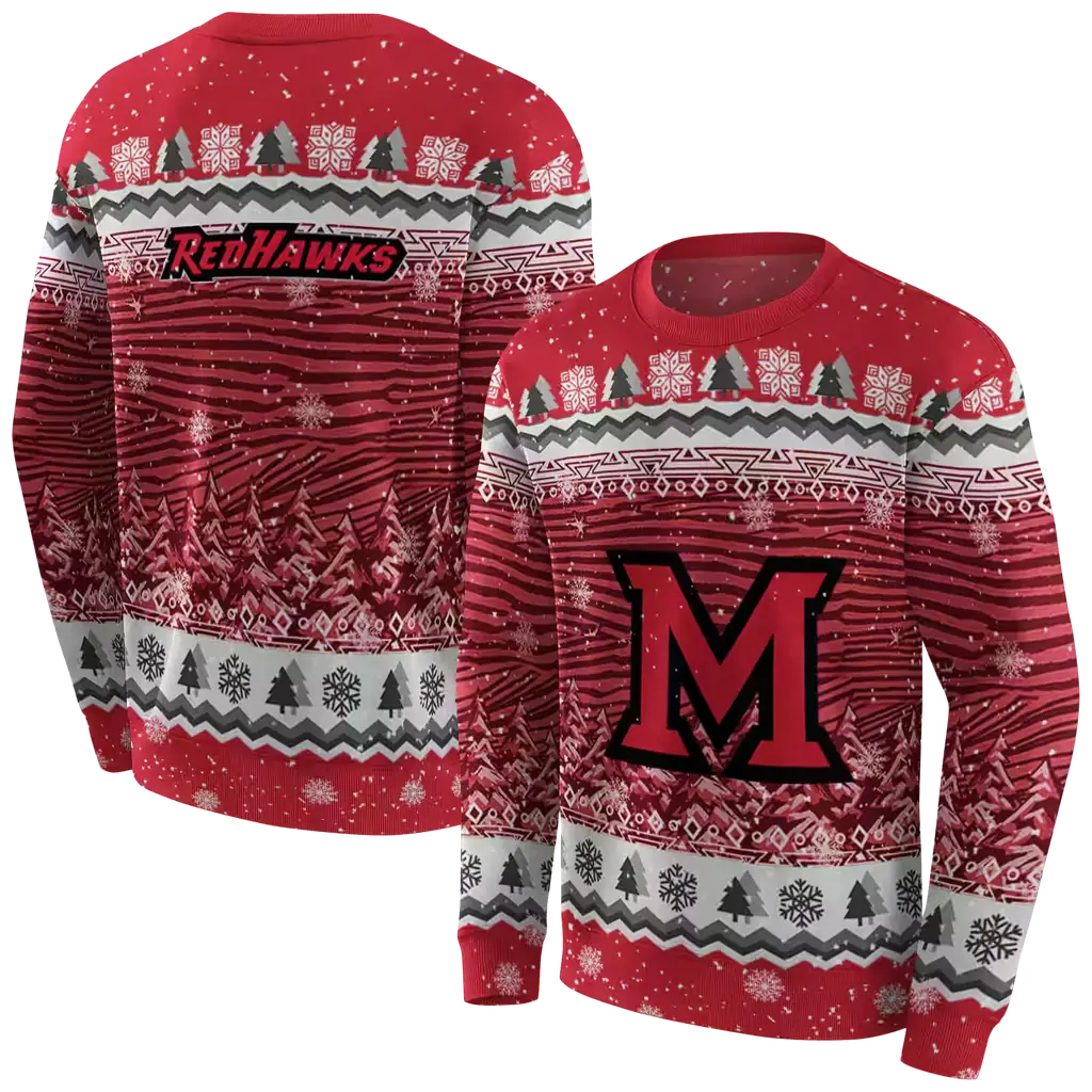 miami redhawks christmas trees red hoodie premium grade miami redhawks christmas trees red hoodie premium grade