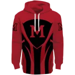 miami redhawks concentric lines red black hoodie best selling