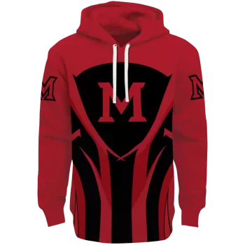 miami redhawks concentric lines red black hoodie best selling
