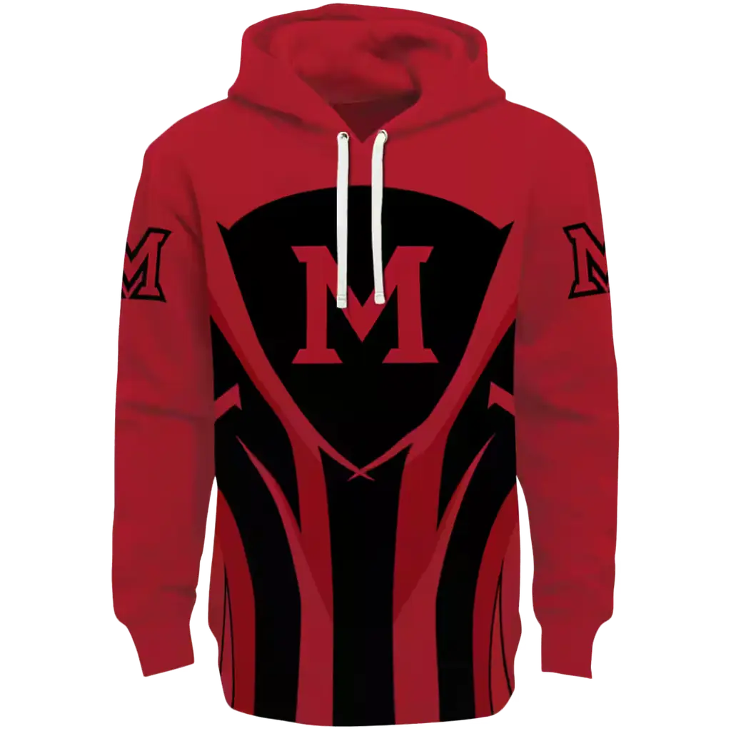 miami redhawks concentric lines red black hoodie best selling miami redhawks concentric lines red black hoodie best selling