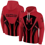 miami redhawks concentric lines red black hoodie best selling