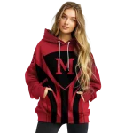 miami redhawks concentric lines red black hoodie best selling