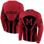 miami redhawks concentric lines red black hoodie best selling