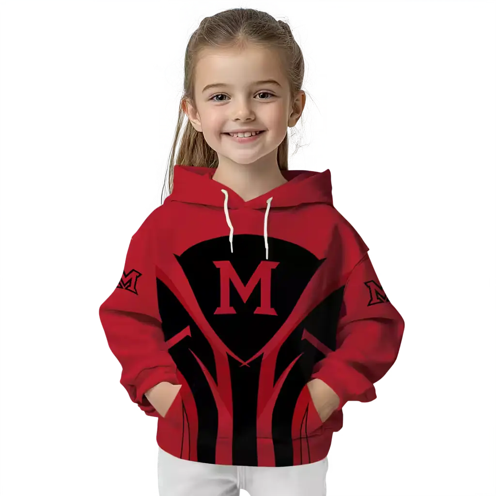 miami redhawks concentric lines red black hoodie top rated miami redhawks concentric lines red black hoodie top rated