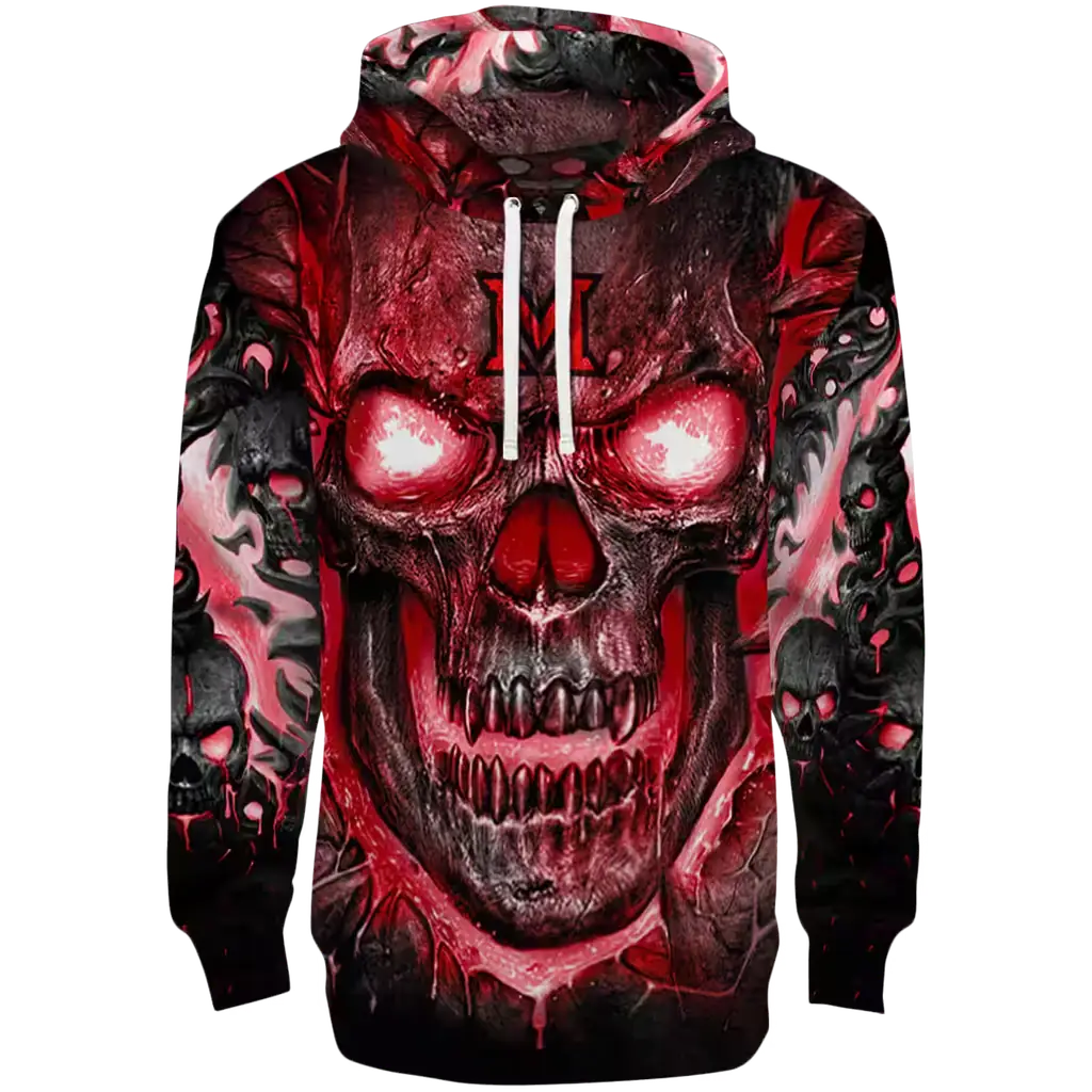 miami redhawks demonic skull red black hoodie best selling miami redhawks demonic skull red black hoodie best selling