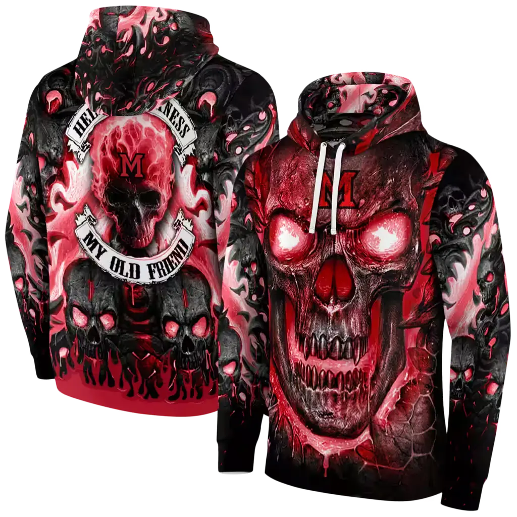 miami redhawks demonic skull red black hoodie fashion forward miami redhawks demonic skull red black hoodie fashion forward